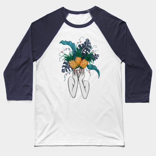 Pineapples are in my head Baseball T-Shirt by laurakfinnegan